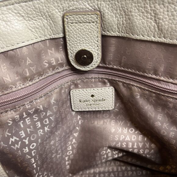 Kate Spade Larchmont Avenue Evangelie Leather Satchel Warm Vellum WKRU5376 - Picture 11 of 15